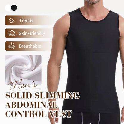 Débardeur de compression uni pour homme avec contrôle abdominal