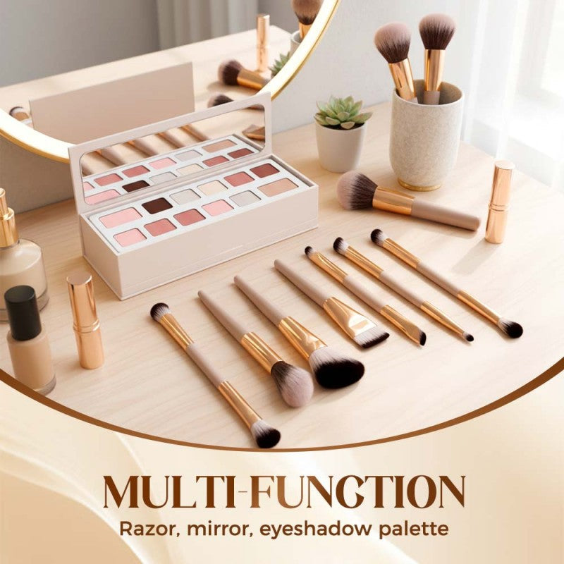 Kit de pinceaux de maquillage portables tout-en-un