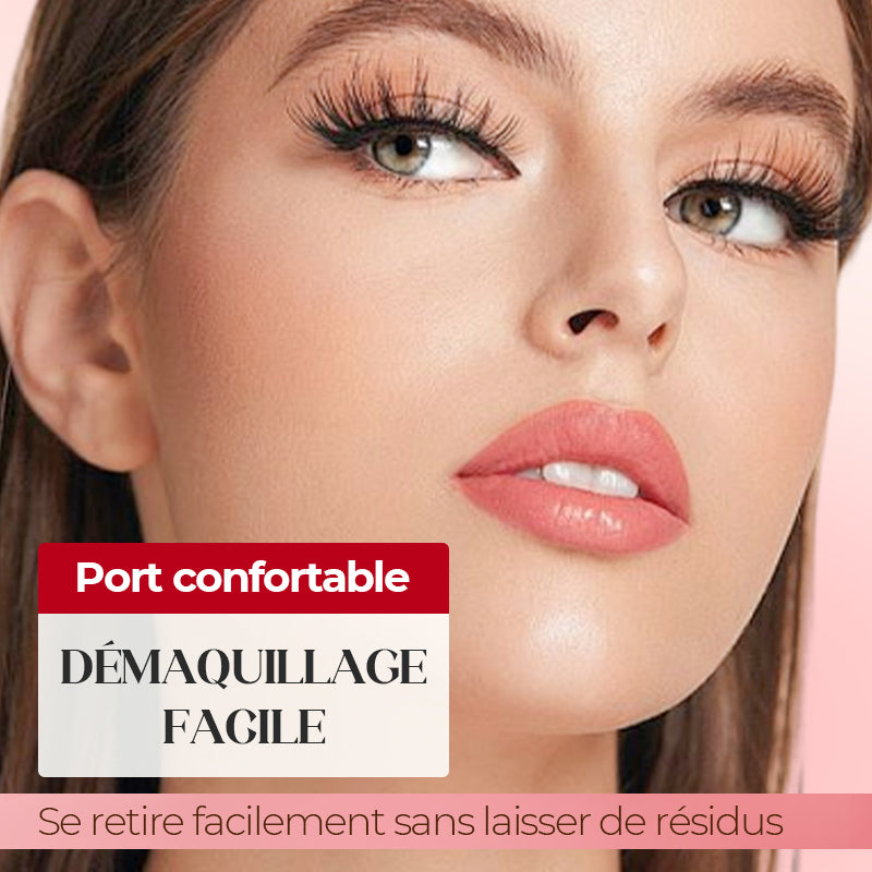 Ensemble de Faux-cils Naturels Fins Auto-adhésifs en Touffes