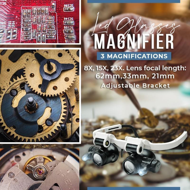👓 50% DE RÉDUCTION ! 🔍 Loupe de Lunettes LED (8x 15x 23x) – Zoom Réglable, Lumière Intégrée & Léger Confortable ⚡