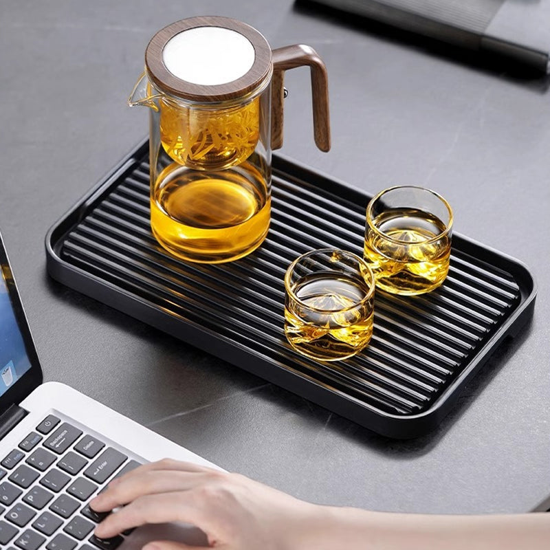 💥Théière en verre à séparation d'eau avec manche en bois✨