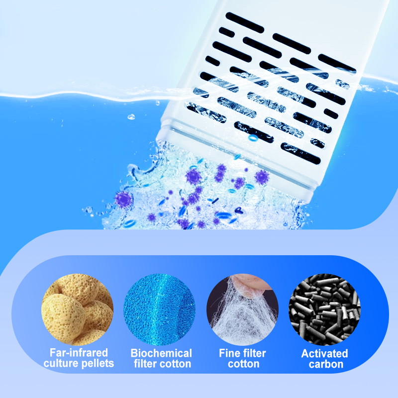 Filtre 3 en 1 pour aquarium – filtration, oxygénation et pompage de l'eau