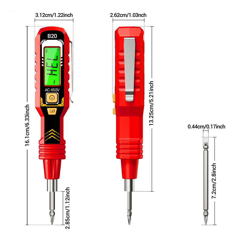 Testeur de Tension Sans Contact avec Écran LCD
