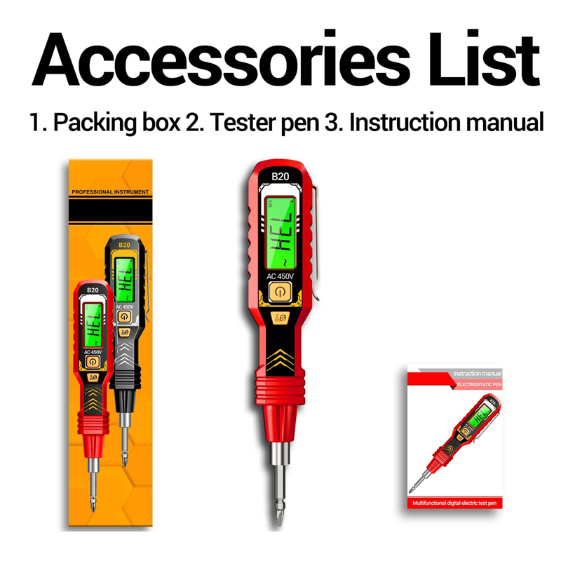 Testeur de Tension Sans Contact avec Écran LCD