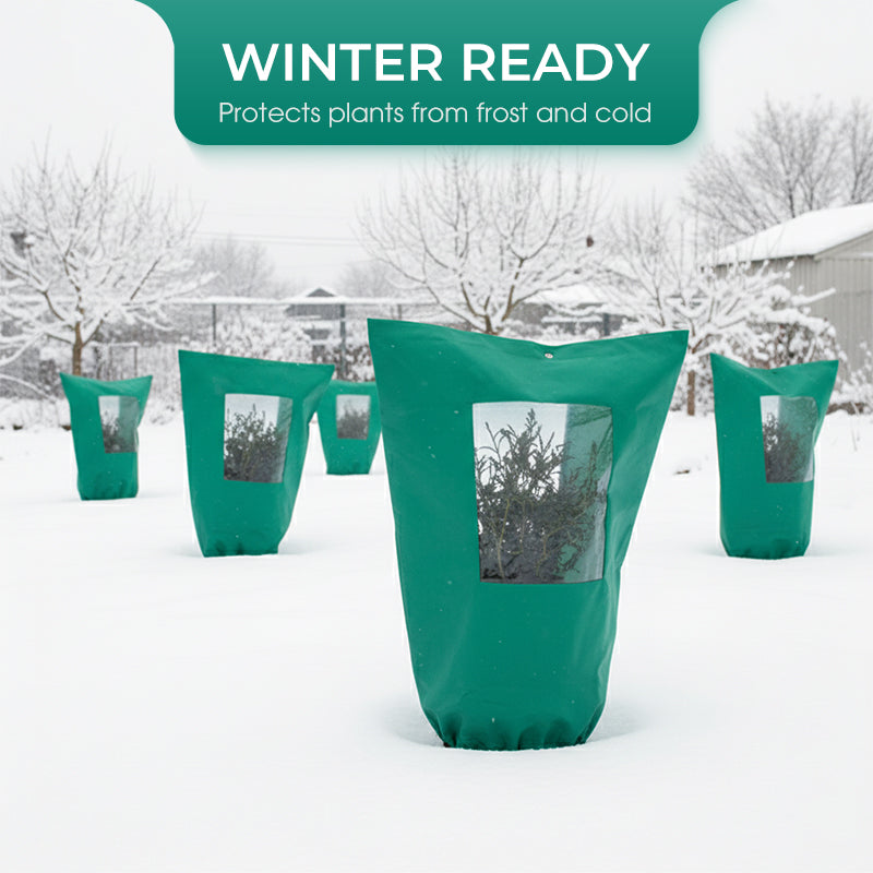 Housse d'hiver anti-gel pour plantes avec fermeture éclair et cordon de serrage