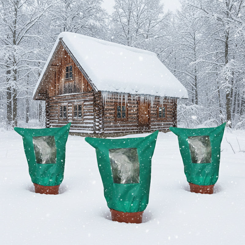 Housse d'hiver anti-gel pour plantes avec fermeture éclair et cordon de serrage