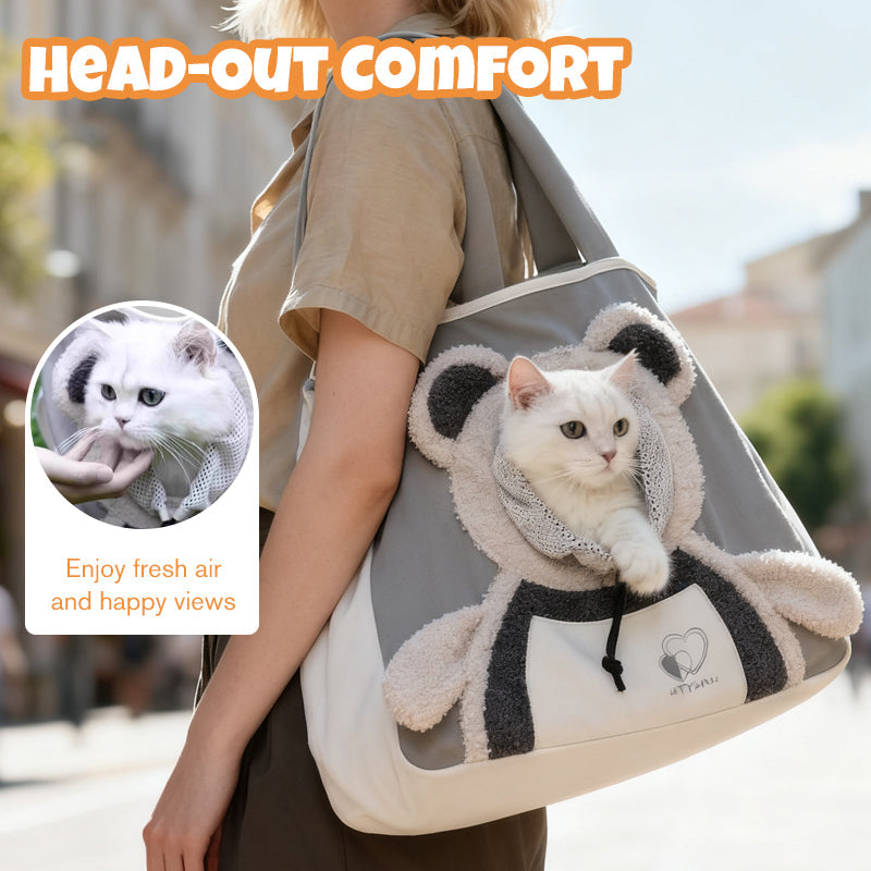 🔥 DERNIER JOUR DE PROMOTION - 50 % DE RÉDUCTION 🔥 Sac de transport pour animaux de compagnie avec motif ours mignon et tête visible