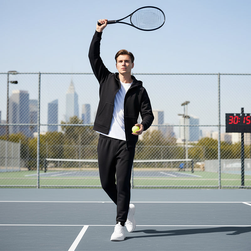 Ensemble survêtement à capuche et fermeture éclair pour homm