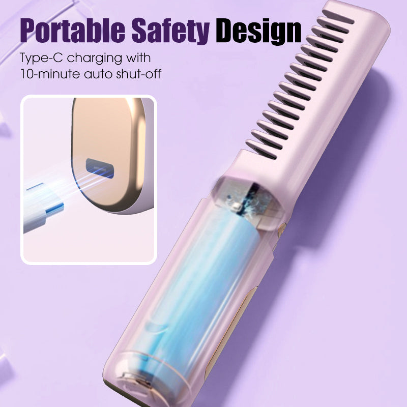 🎄Soldes de Noël - Jusqu'à 49 % de réduction 💇‍♀️Peigne lisseur portable sans fil (🎁Peigne lisseur en forme de V)