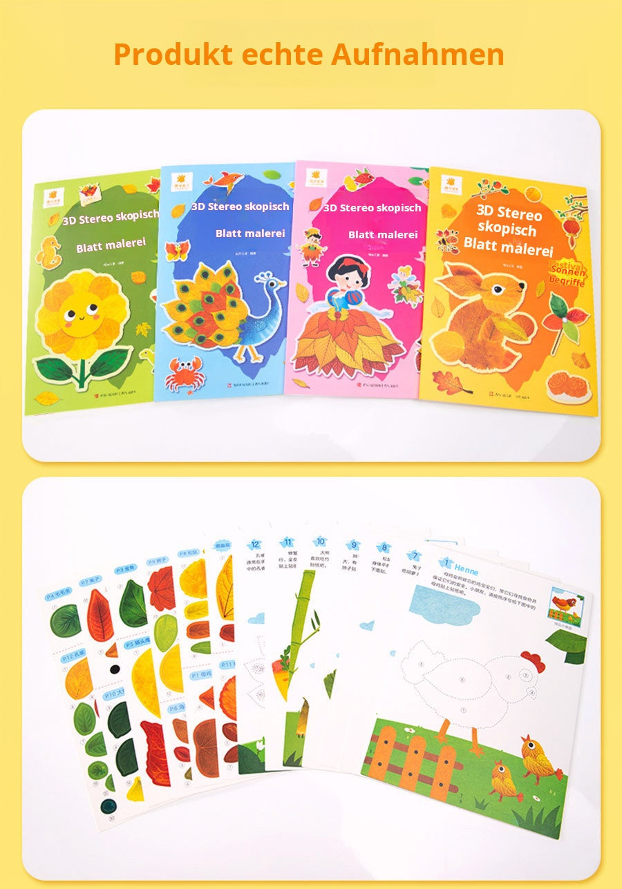 Tableau de Feuilles en 3D - Kit de Création Manuelle pour Enfants (avec Spécimens de Plantes)