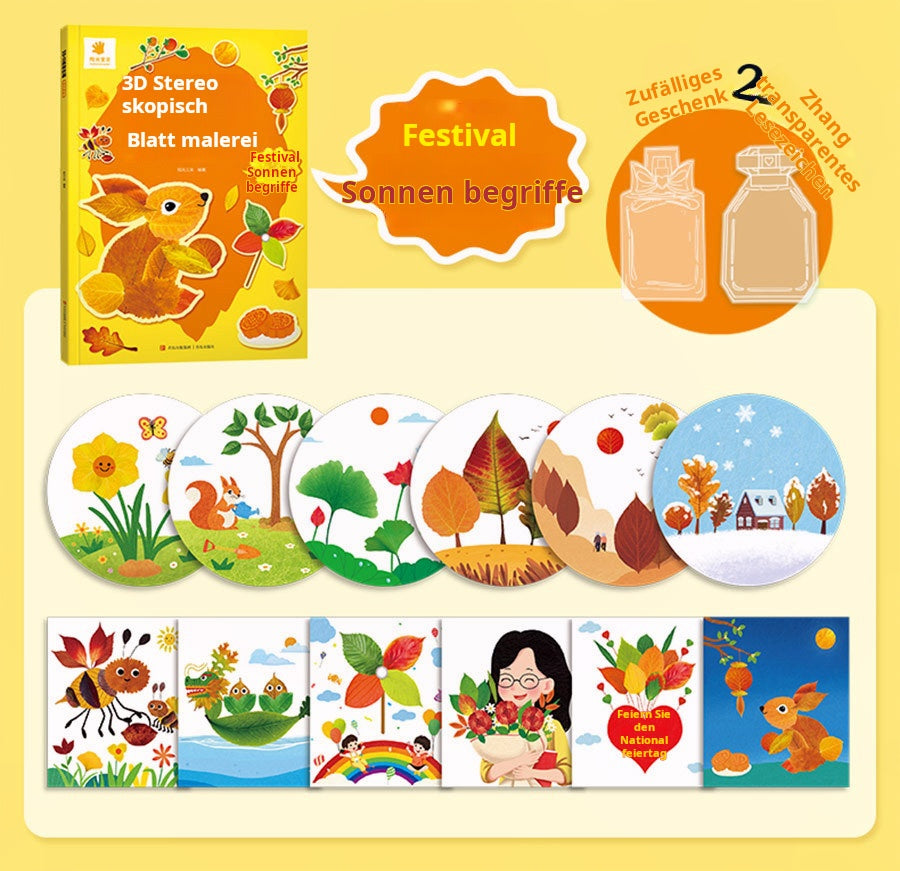 Tableau de Feuilles en 3D - Kit de Création Manuelle pour Enfants (avec Spécimens de Plantes)