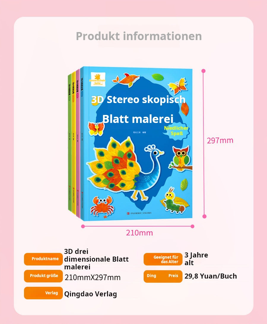 Tableau de Feuilles en 3D - Kit de Création Manuelle pour Enfants (avec Spécimens de Plantes)