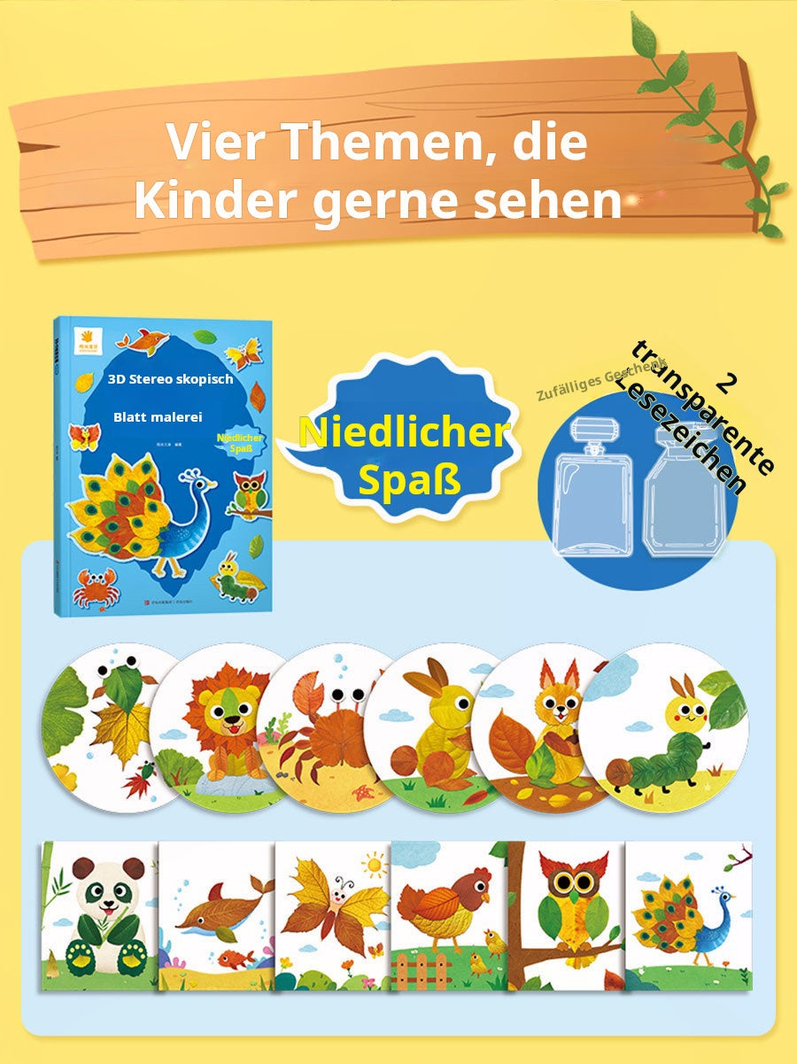 Tableau de Feuilles en 3D - Kit de Création Manuelle pour Enfants (avec Spécimens de Plantes)