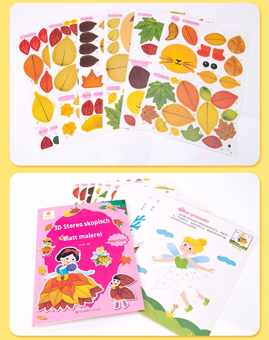 Tableau de Feuilles en 3D - Kit de Création Manuelle pour Enfants (avec Spécimens de Plantes)