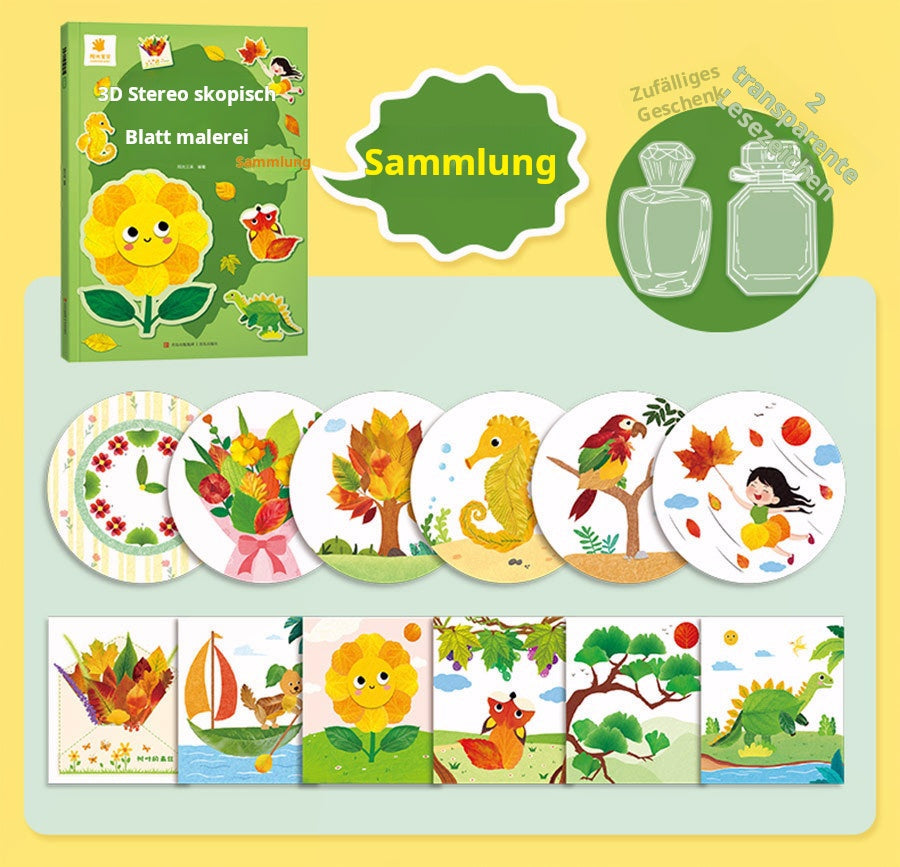 Tableau de Feuilles en 3D - Kit de Création Manuelle pour Enfants (avec Spécimens de Plantes)