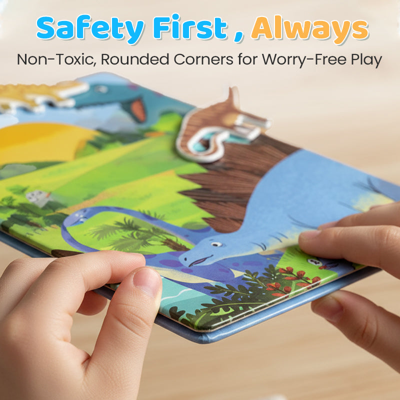 Livre éducatif pour enfants avec autocollants magnétiques réutilisables