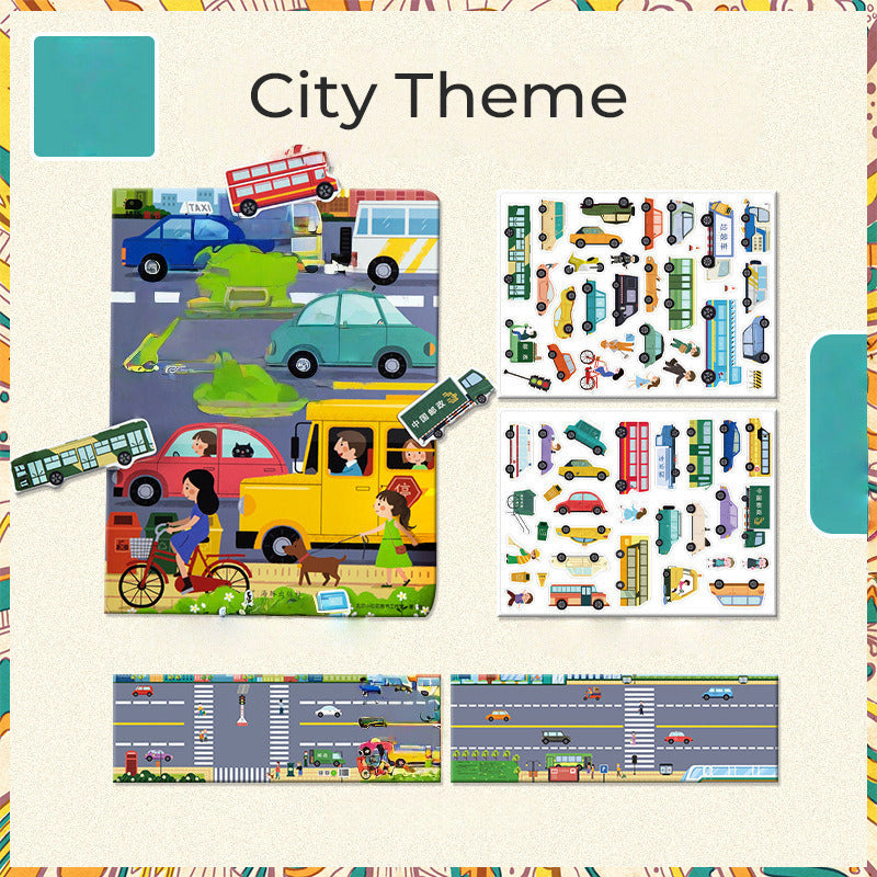 Livre éducatif pour enfants avec autocollants magnétiques réutilisables