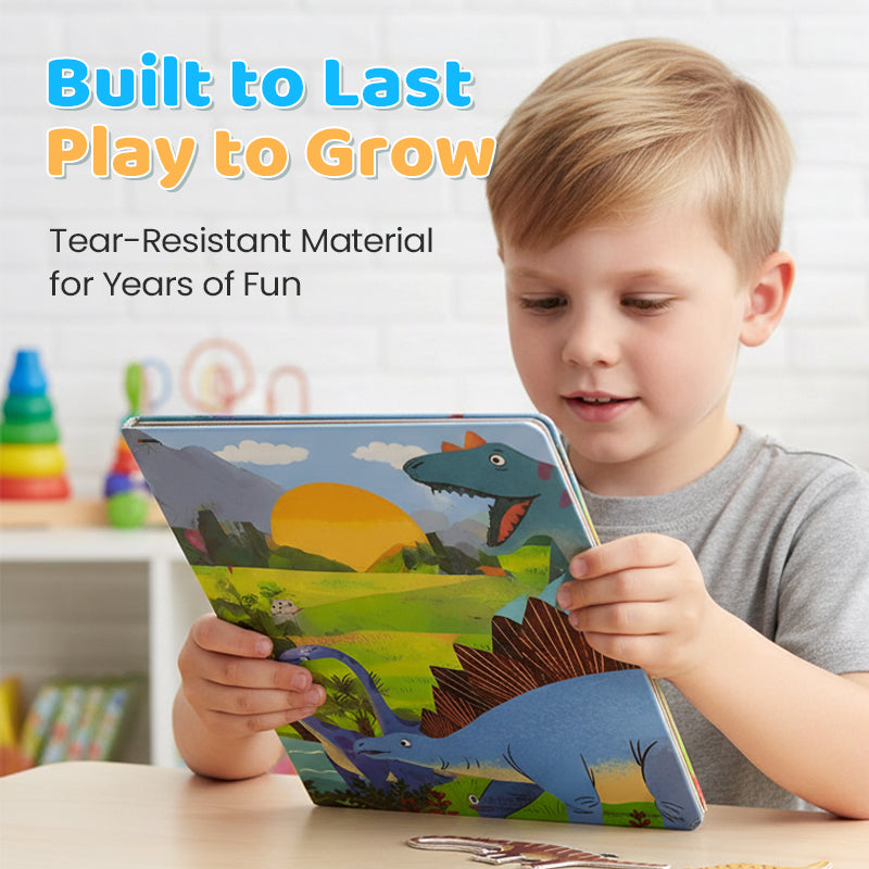Livre éducatif pour enfants avec autocollants magnétiques réutilisables