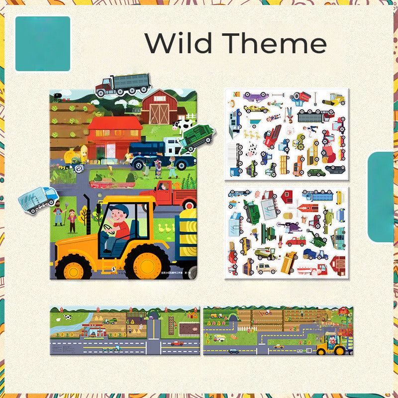 Livre éducatif pour enfants avec autocollants magnétiques réutilisables