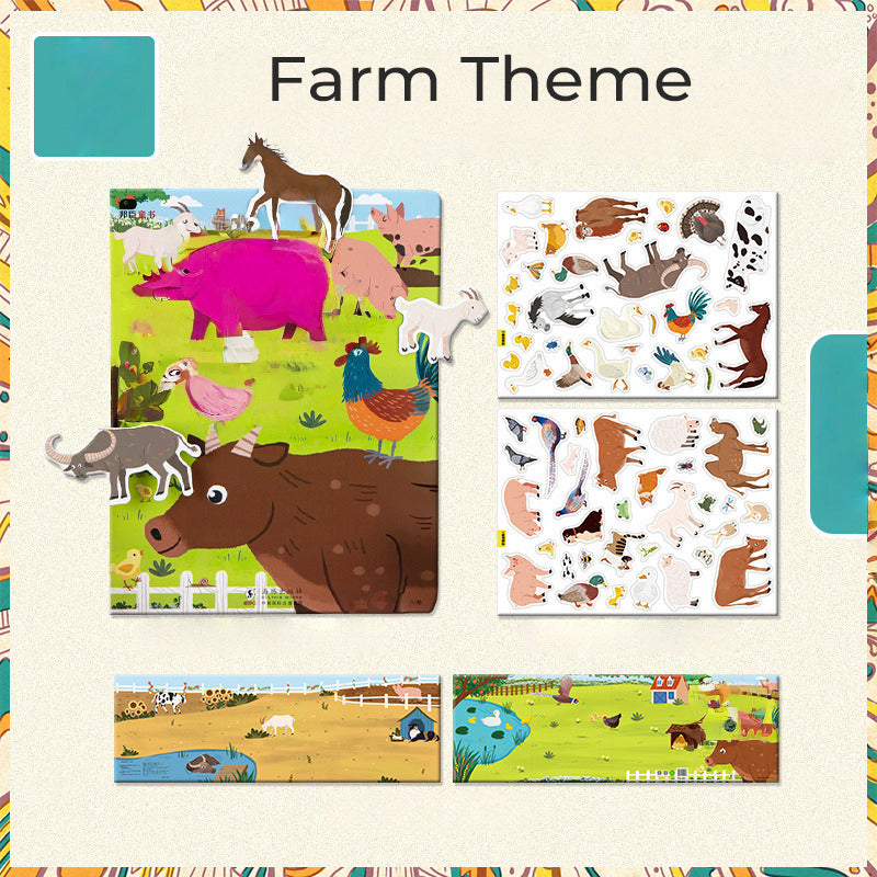 Livre éducatif pour enfants avec autocollants magnétiques réutilisables