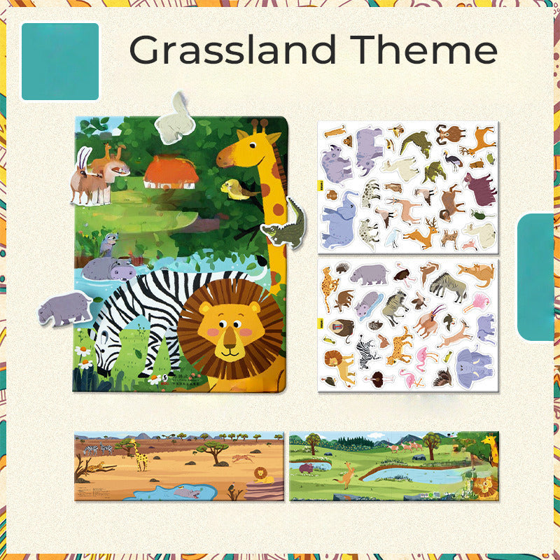 Livre éducatif pour enfants avec autocollants magnétiques réutilisables