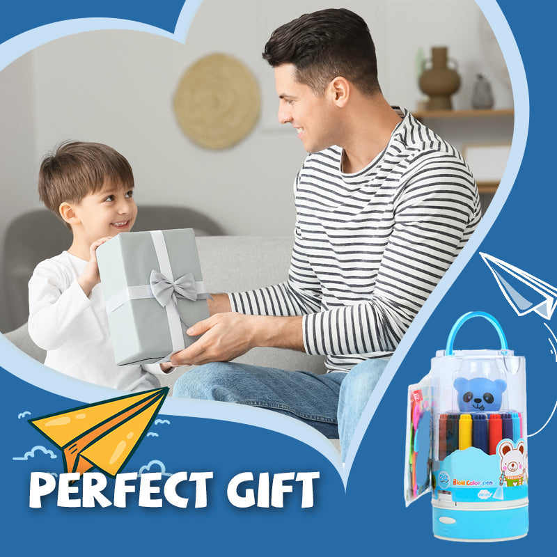 Ensemble artistique vibrant pour enfants avec stylos aérographes lavables