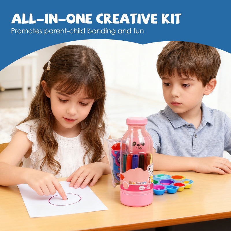 Ensemble artistique vibrant pour enfants avec stylos aérographes lavables