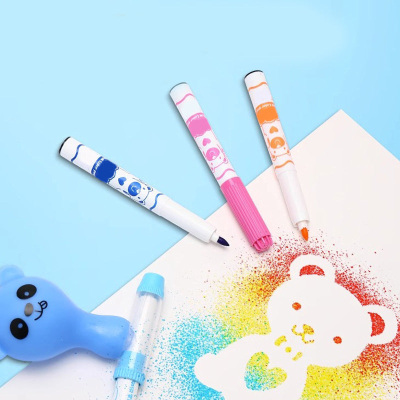 Ensemble artistique vibrant pour enfants avec stylos aérographes lavables