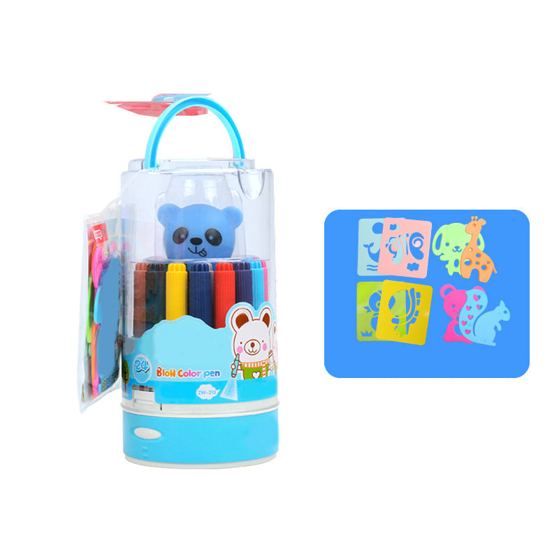 Ensemble artistique vibrant pour enfants avec stylos aérographes lavables