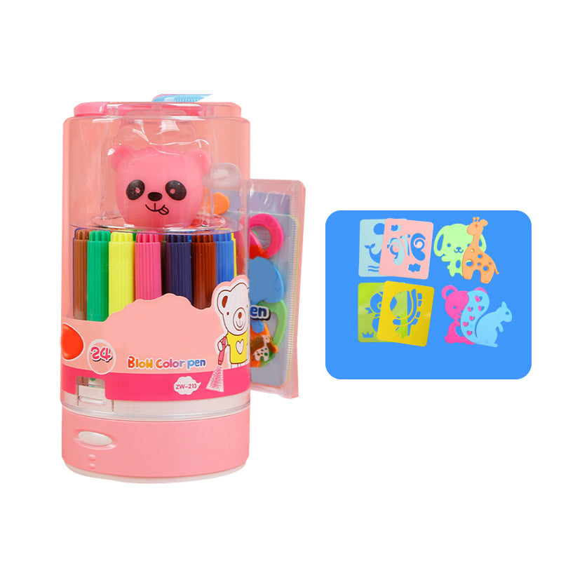 Ensemble artistique vibrant pour enfants avec stylos aérographes lavables