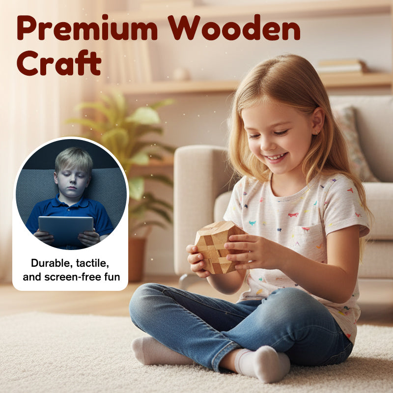 🔥 50% DE RÉDUCTION ! ✨ Casse-Tête en Bois Luban Lock - Stimule l'Intelligence Spatiale, Conception en Bois Naturel, Jeu Éducatif Familial 🧩🤲
