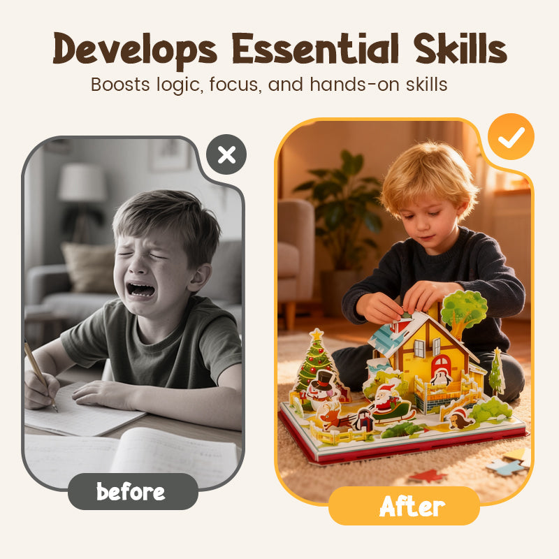 📢📢60 % de réduction !!!🎅Kit de puzzle de Noël 3D à assembler soi-même