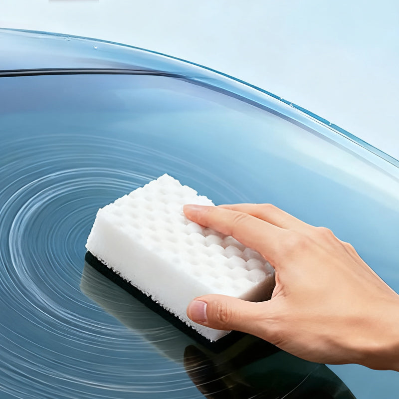 ✨ Éponge Magique pour Vitres de Voiture – Élimine en un seul geste films d’huile et traces d’eau ! Meilleure visibilité la nuit, formule douce pH 7 !