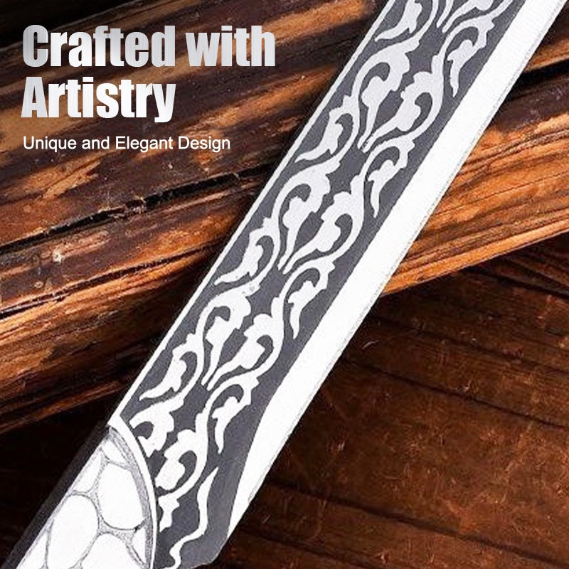 Couteau multifonctionnel à soie pleine avec étui