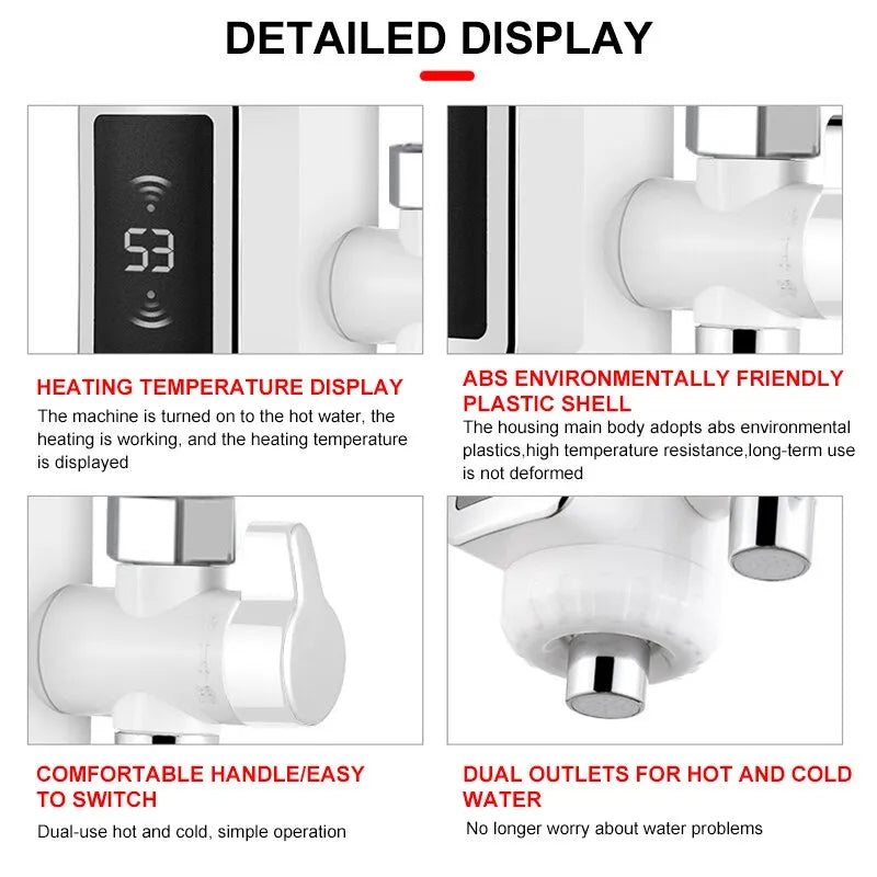 Robinet d'eau chaude avec affichage numérique