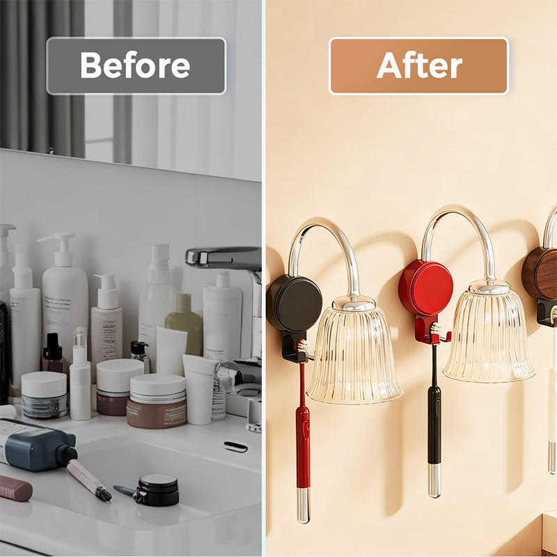 💡 Design Lumineux, Fonctionnalité Brillante : Le Porte-Brosse Élégant qui Illumine Votre Salle de Bain