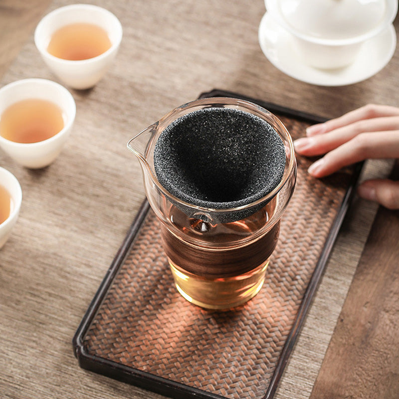 Filtre à thé et à café avec support - Ensemble de filtration professionnel : céramique microperforée + support stable