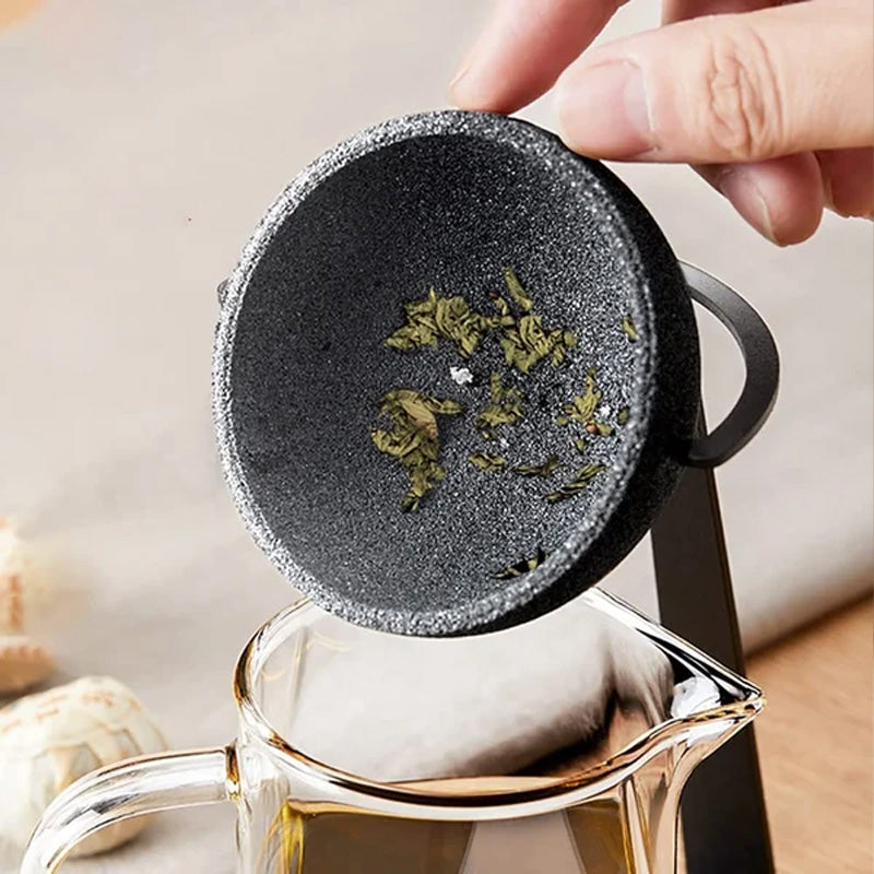 Filtre à thé et à café avec support - Ensemble de filtration professionnel : céramique microperforée + support stable