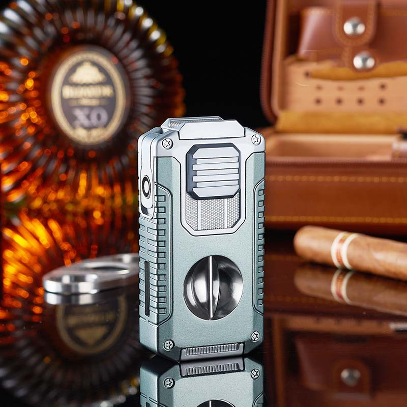 🔥 50 % de réduction – Briquet torche rechargeable 5 en 1 avec coupe-cigare, perforateur & support intégré ! Cadeau idéal 🎁