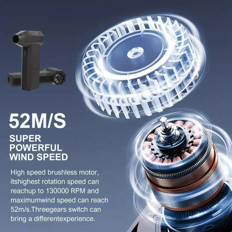 Ventilateur turbo portable et puissant, capable de souffler la neige et de produire du charbon, usage extérieur polyvalent