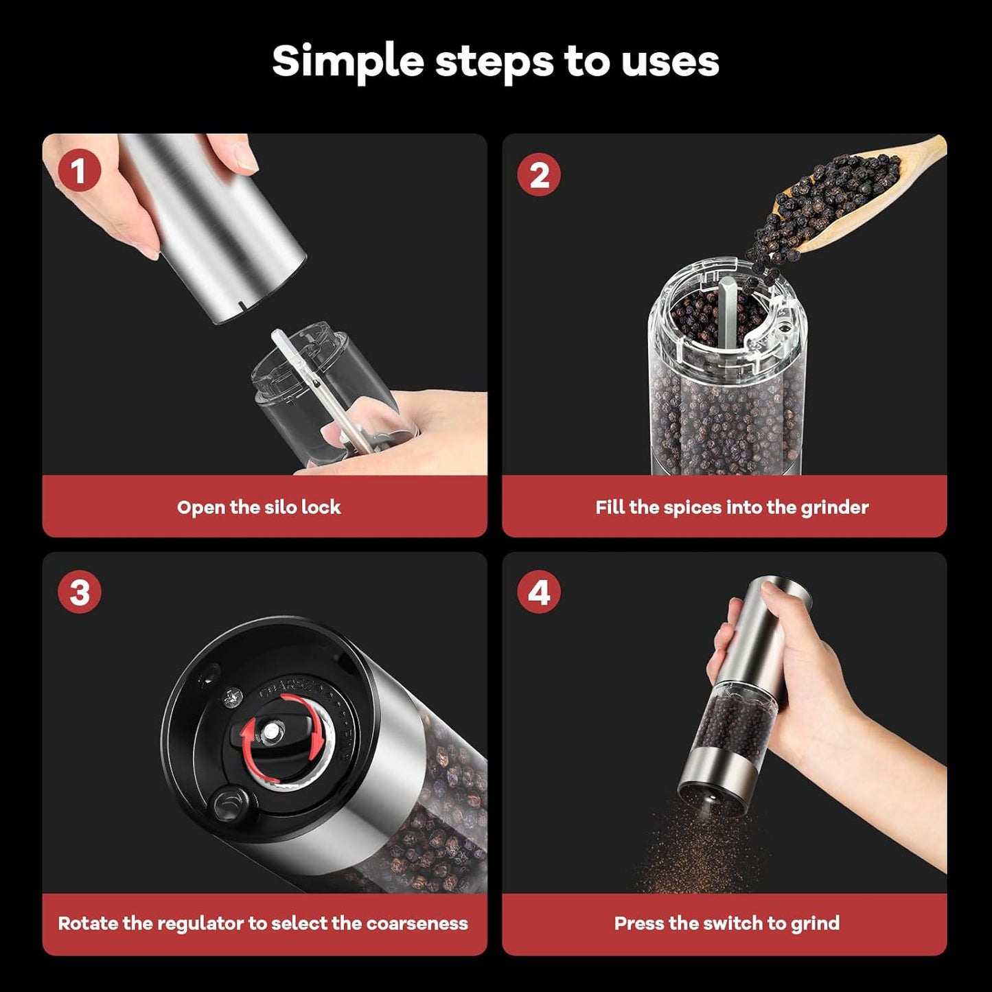 🔥Offre spéciale à durée limitée 🔥 54 % de réduction 🔥 Broyeur à épices électrique pour la cuisine