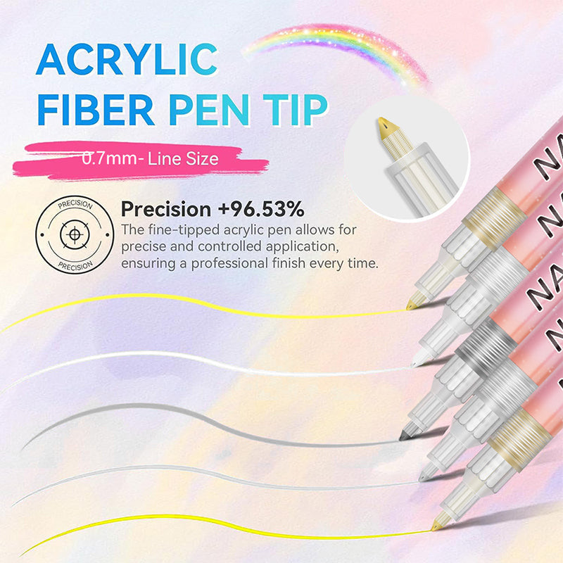 🔥 VENTE LIMITÉE 49 % DE RÉDUCTION ! 🎄 Promotion Exceptionnelle de Noël – Kit de 12 Stylos Professionnels pour Nail Art, pointe ultra-fine & séchage rapide 💅✨