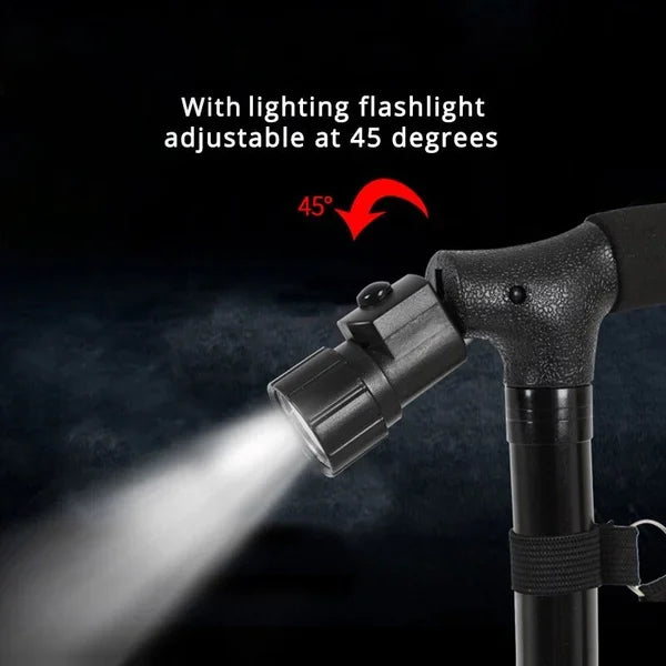 🔥💥Alliage d'aluminium avec lumière LED bâton de marche pliable antidérapant💥👵