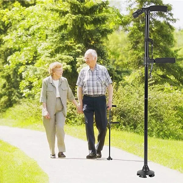 🔥💥Alliage d'aluminium avec lumière LED bâton de marche pliable antidérapant💥👵