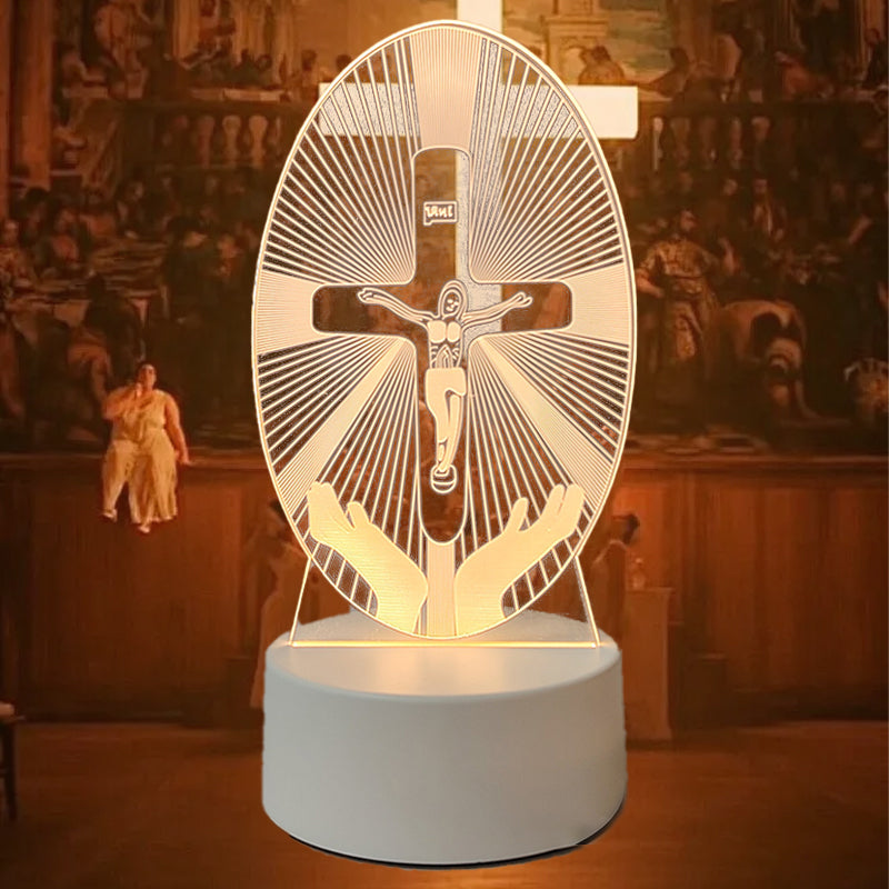 🙏Veilleuse LED acrylique inspirante à thème religieux✝️Lampe de prière de la Vierge