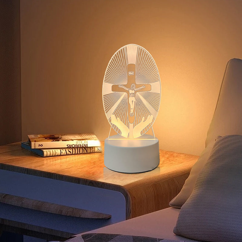 🙏Veilleuse LED acrylique inspirante à thème religieux✝️Lampe de prière de la Vierge