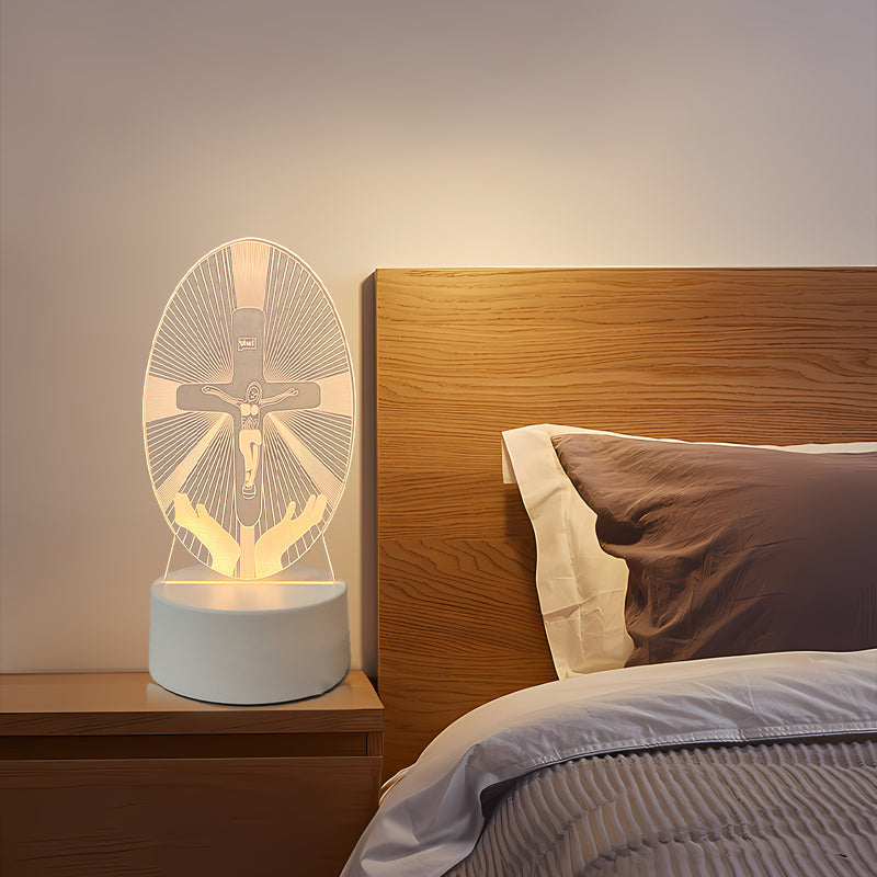 🙏Veilleuse LED acrylique inspirante à thème religieux✝️Lampe de prière de la Vierge