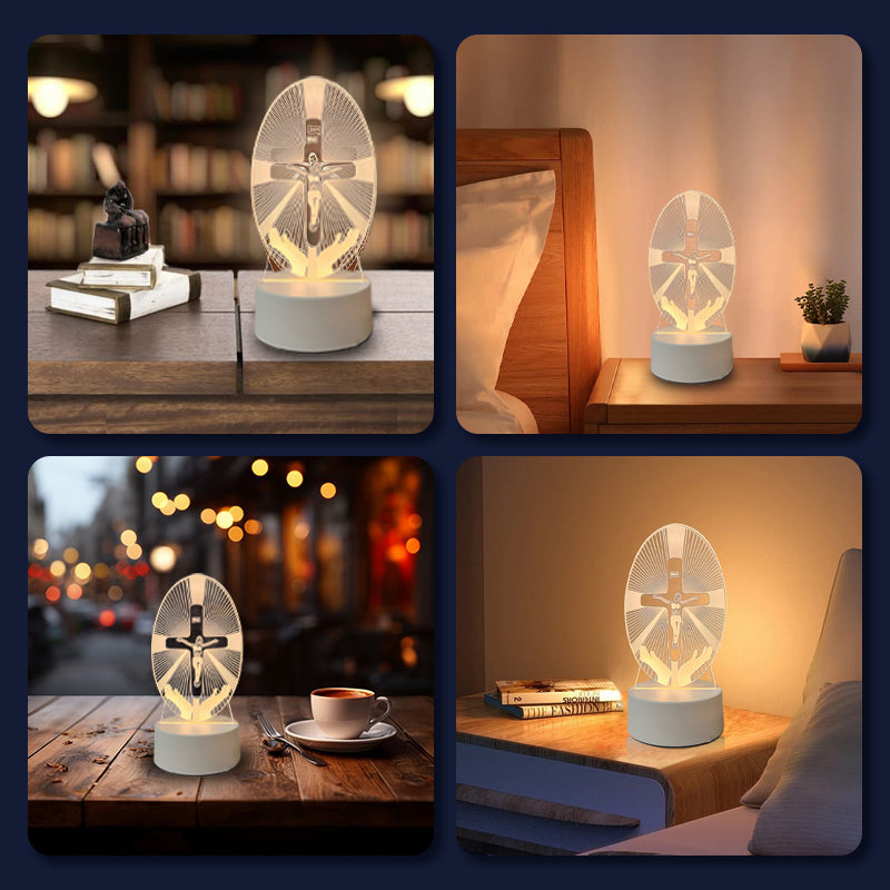 🙏Veilleuse LED acrylique inspirante à thème religieux✝️Lampe de prière de la Vierge