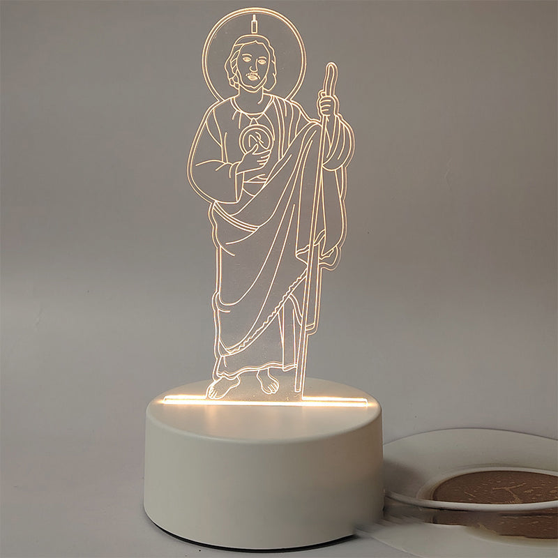 🙏Veilleuse LED acrylique inspirante à thème religieux✝️Lampe de prière de la Vierge