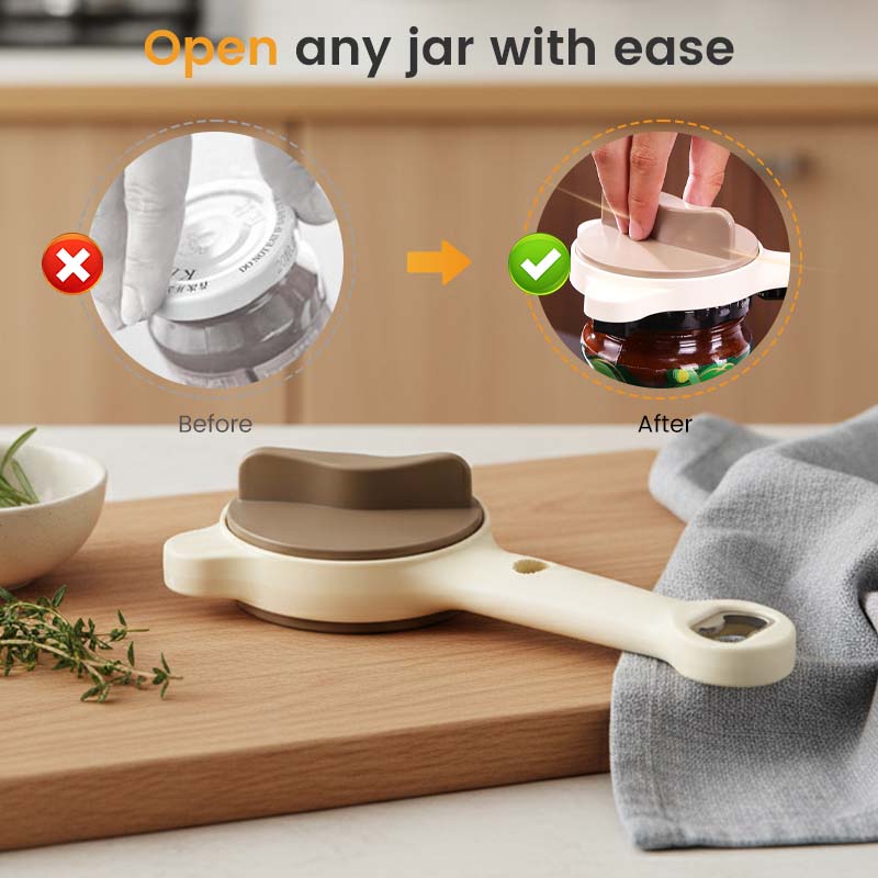 Ouvre-pot multifonctionnel 4 en 1 sans effort